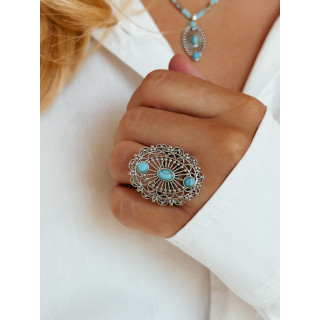 Bague Zoé - Argent/Turquoise