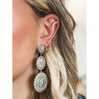 Boucles d'oreilles Irma - Argenté/Turquoise