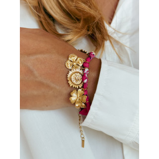 Bracelet  Mériades - Fuchsia/Doré