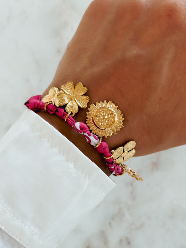 Bracelet  Mériades - Fuchsia/Doré
