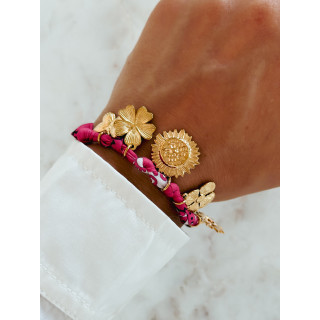 Bracelet  Mériades - Fuchsia/Doré