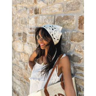 Bandana en crochet Adaline - Beige