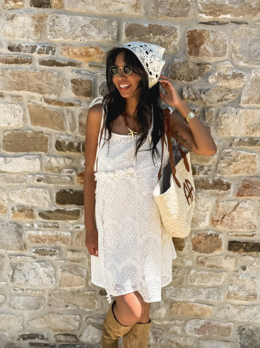 Bandana en crochet Adaline - Beige