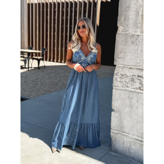 Robe longue Alina - Bleu jeans