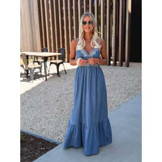 Robe longue Alina - Bleu jeans