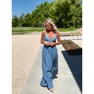 Robe longue Alina - Bleu jeans
