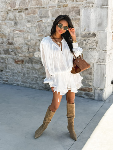 Combinaison short Zolie - Blanc