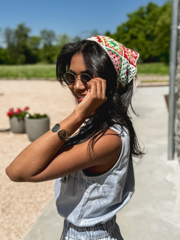 Bandana en crochet Adaline - Multicolore
