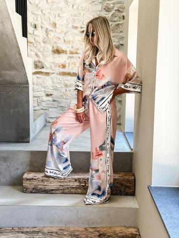 Chemise à motifs Nyla - Rose