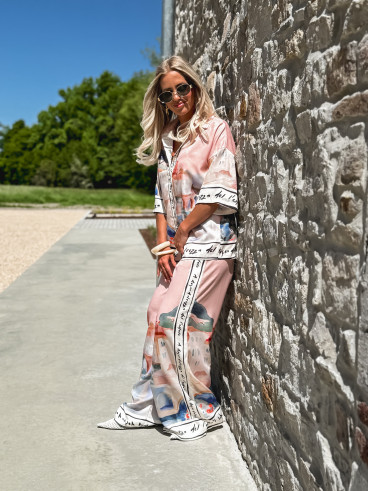 Pantalon à motifs Nyla - Rose