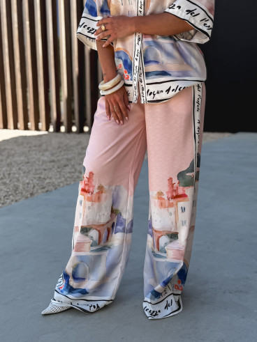 Pantalon à motifs Nyla - Rose