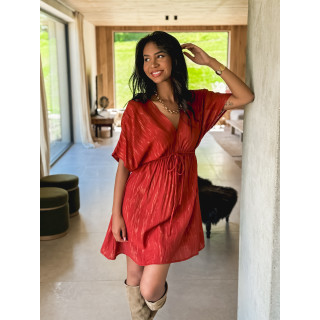 Robe courte Verra - Brique/Doré