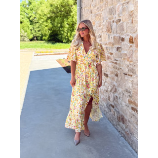 Robe longue à fleurs Adélaïs - Jaune