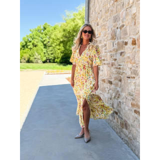 Robe longue à fleurs Adélaïs - Jaune