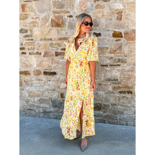 Robe longue à fleurs Adélaïs - Jaune