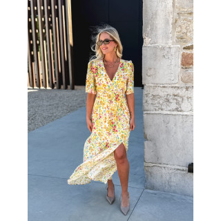 Robe longue à fleurs Adélaïs - Jaune