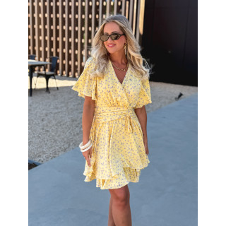 Robe courte à motifs Gracie - Jaune