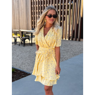 Robe courte à motifs Gracie - Jaune
