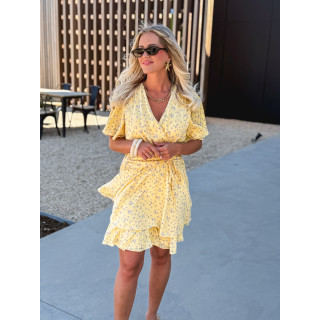 Robe courte à motifs Gracie - Jaune