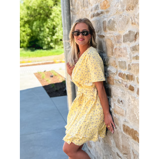 Robe courte à motifs Gracie - Jaune