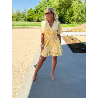 Robe courte à motifs Gracie - Jaune