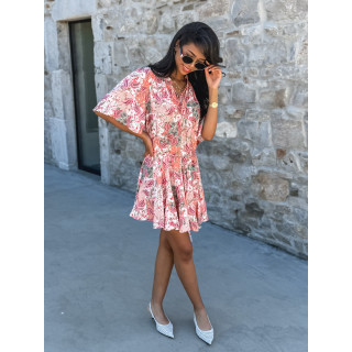 Robe courte à motifs Karolane - Corail