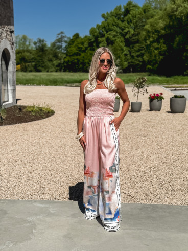 Combinaison pantalon à motifs Nyla - Rose