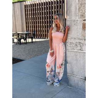 Combinaison pantalon à motifs Nyla - Rose