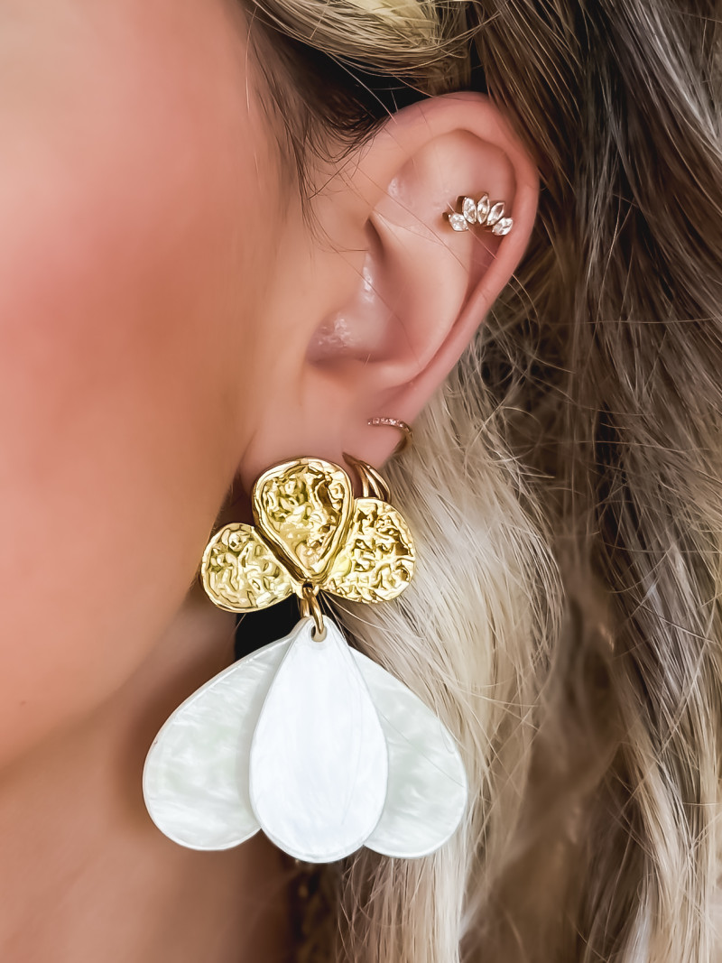 Boucles d'oreilles Mabel - Blanc