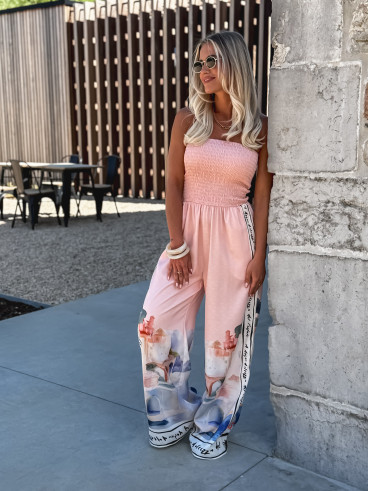 Combinaison pantalon à motifs Nyla - Rose