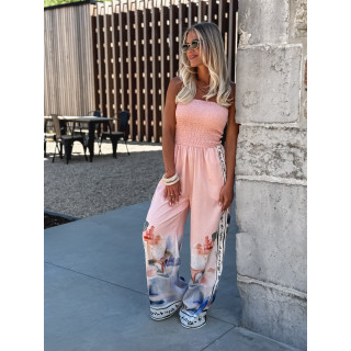 Combinaison pantalon à motifs Nyla - Rose