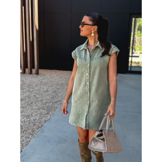 Robe courte en jeans Léonia - Kaki