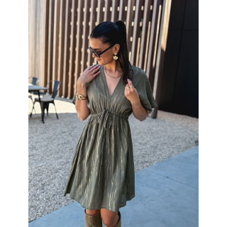 Robe courte Verra - Kaki/Doré
