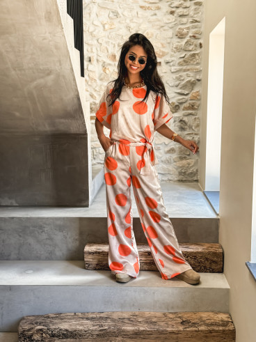 Pantalon à motifs  Evangelie - Beige/Orange