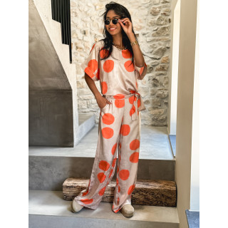 Pantalon à motifs  Evangelie - Beige/Orange