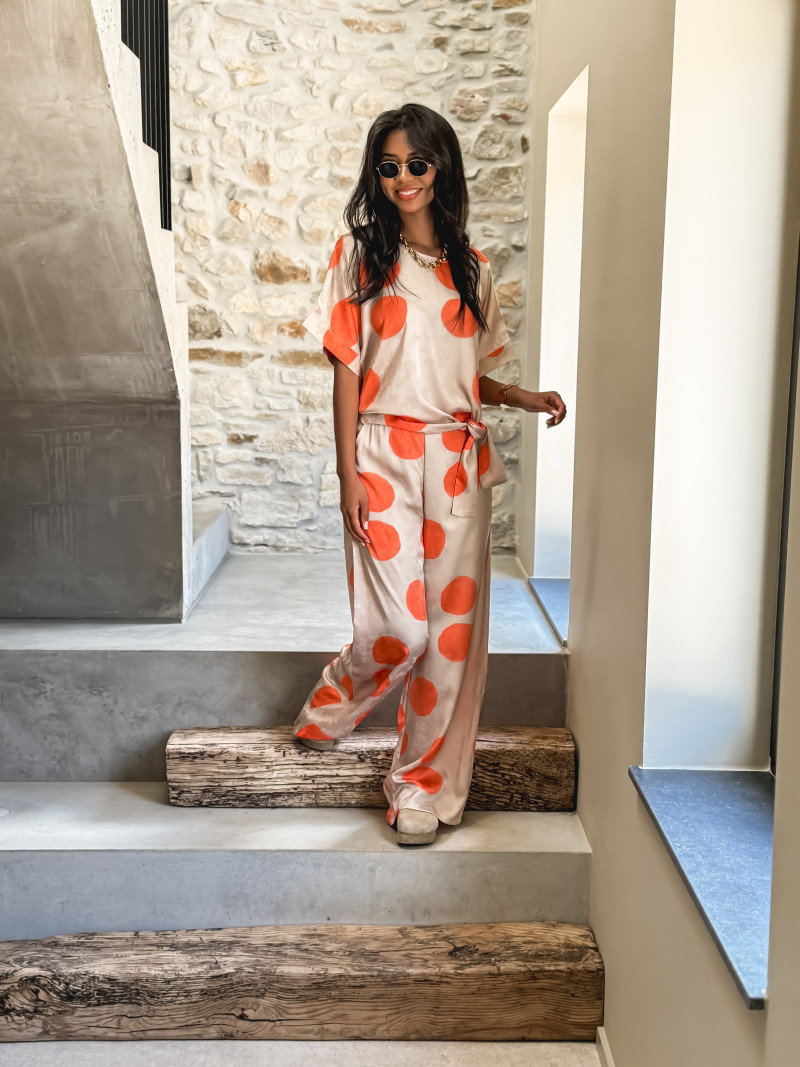 Pantalon à motifs  Evangelie - Beige/Orange