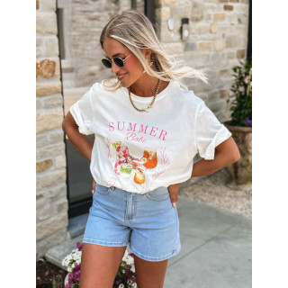 T-Shirt " Summer Babe " - Blanc