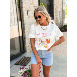 T-Shirt " Summer Babe " - Blanc