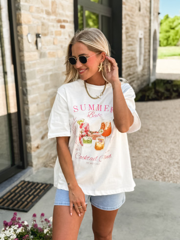 T-Shirt " Summer Babe " - Blanc