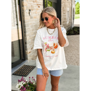 T-Shirt " Summer Babe " - Blanc