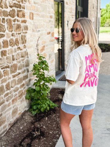 T-shirt "More Amor por Favor " - Blanc