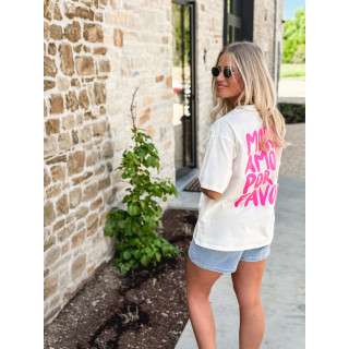 T-shirt "More Amor por Favor " - Blanc