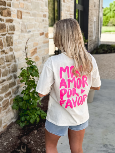 T-shirt "More Amor por Favor " - Blanc