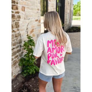 T-shirt "More Amor por Favor " - Blanc