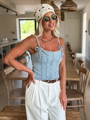 Bustier en jeans Sibel - Bleu