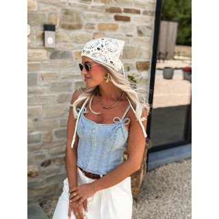 Bandana en crochet Adaline - Beige