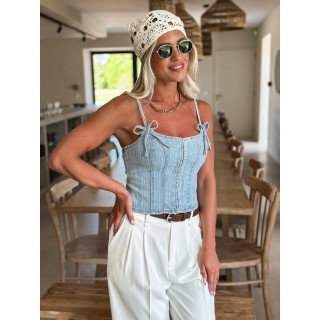 Bandana en crochet Adaline - Beige