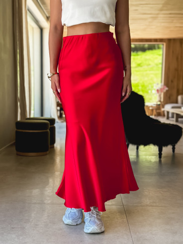 Jupe longue Elza - Rouge