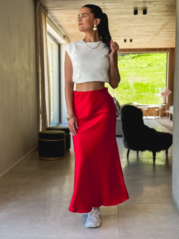 Jupe longue Elza - Rouge
