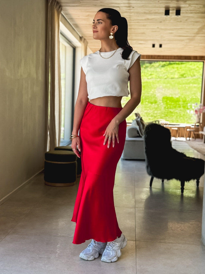 Jupe longue Elza - Rouge
